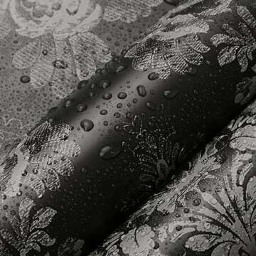 Yasinet Victorian Black Wallpaper Vintage Peel and Stick Wallpaper Removable Waterproof Wallpaper Decorative for Walls Living Room Bedroom Vinyl Roll 78.7" x 16.1"