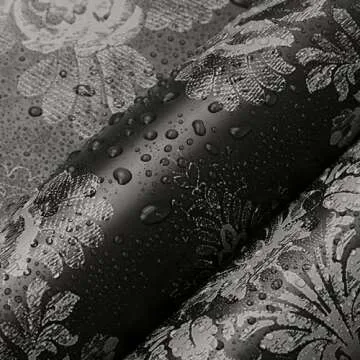 Yasinet Victorian Black Wallpaper Vintage Peel and Stick Wallpaper Removable Waterproof Wallpaper Decorative for Walls Living Room Bedroom Vinyl Roll 78.7" x 16.1"