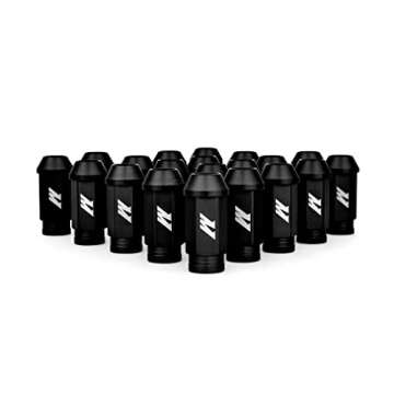 Mishimoto Aluminum Locking Black Lug Nuts Set, M12x1.5, 20 Pieces
