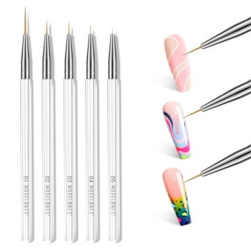 Modelones 5Pcs Professional Liner Brush Set for Nail Art