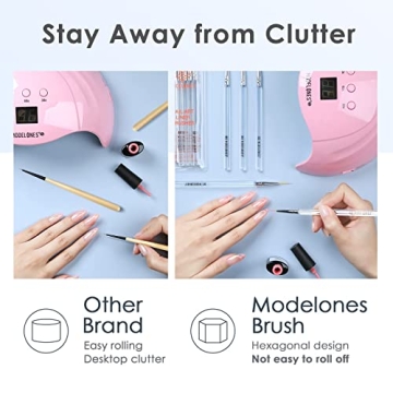 Modelones 5Pcs Professional Liner Brush Set for Nail Art