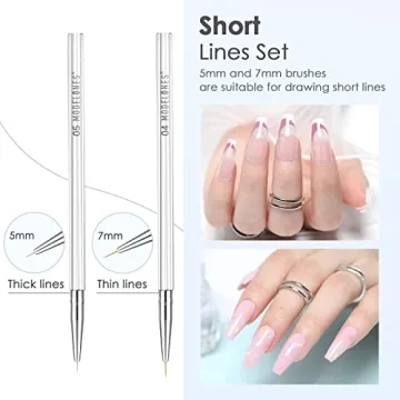 Modelones 5Pcs Professional Liner Brush Set for Nail Art