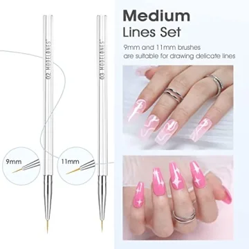 Modelones 5Pcs Professional Liner Brush Set for Nail Art