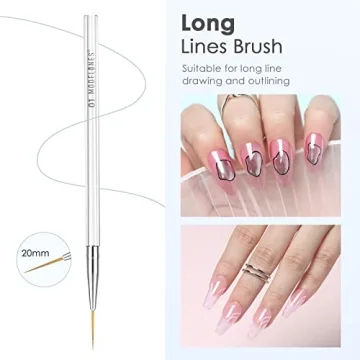 Modelones 5Pcs Professional Liner Brush Set for Nail Art