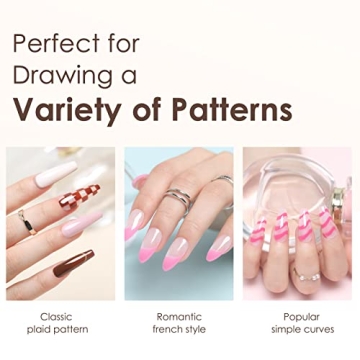 Modelones 5Pcs Professional Liner Brush Set for Nail Art