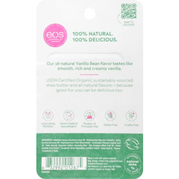 eos Organic Lip Balm Sticks Vanilla Bean - 2-Pack Hydration