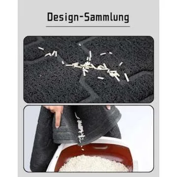 Yimobra Cat Litter Mat, 35.4"x23.6" Litter Box Mat with Litter Lock Mesh, Soft Cat Litter Mat Litter Trapping Mat, Easy to Clean, Non-Slip, Water Resistant, Litter Free Floors, Black