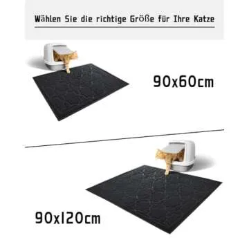 Yimobra Cat Litter Mat, 35.4"x23.6" Litter Box Mat with Litter Lock Mesh, Soft Cat Litter Mat Litter Trapping Mat, Easy to Clean, Non-Slip, Water Resistant, Litter Free Floors, Black