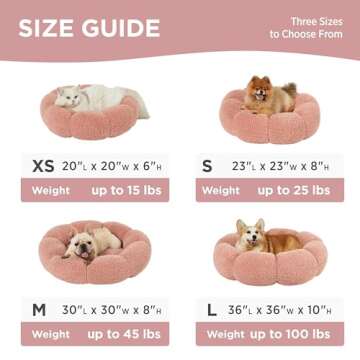 Lesure Calming Medium Dog Bed - Flower Donut Design