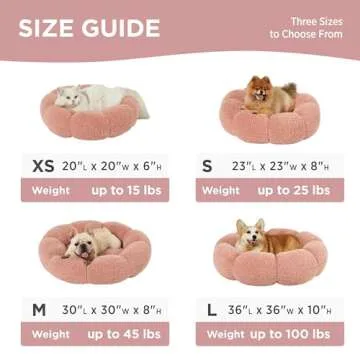 Lesure Calming Medium Dog Bed - Flower Donut Design