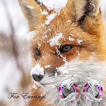 925 Sterling Silver Animals Earrings Hypoallergenic Stud Earrings Cute Animal Jewelry Unique Gifts for Women (Fox Stud)