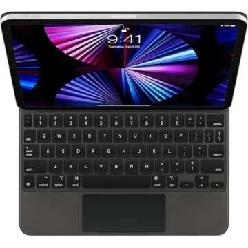 Apple Magic Keyboard: iPad Keyboard case for iPad Pro 11-inch (1st, 2nd, 3rd, 4th gen) and iPad Air (4th, 5th gen, and M2), Great Typing Experience, Built-in trackpad, Swiss - Black