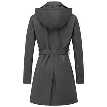 CREATMO US Womans Trench Coat Spring Jackets Lightweight Without Hood Grey M