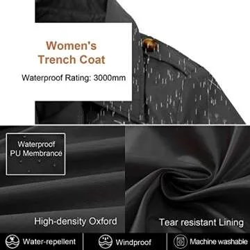 Stylish CREATMO Women's Lightweight Trench Coat Grey