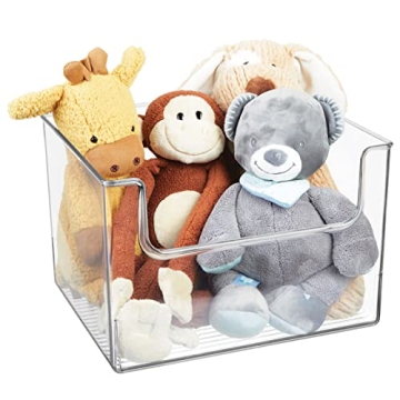 mDesign Open Front Storage Bins - Versatile, Clear Organizers