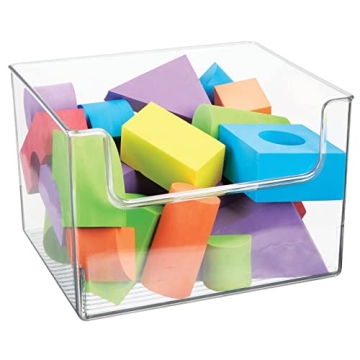 mDesign Open Front Storage Bins - Versatile, Clear Organizers