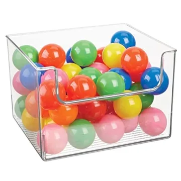 mDesign Open Front Storage Bins - Versatile, Clear Organizers