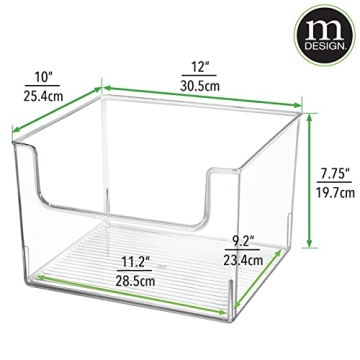 mDesign Open Front Storage Bins - Versatile, Clear Organizers