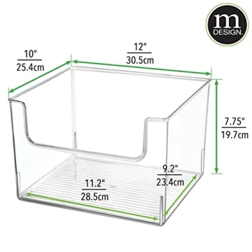 mDesign Open Front Storage Bins - Versatile, Clear Organizers