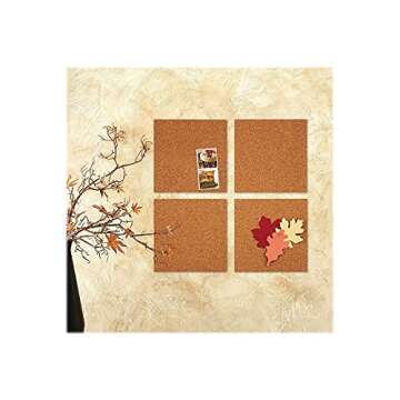 Quartet Cork Tiles, Cork Board, 12" x 12", Corkboard, Wall Bulletin Boards, Natural, 4 count (Pack of 1)