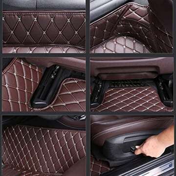 ZPXJSM Custom Making Car Floor Mats for 95% Sedan SUV Sports Car Full Coverage Cute Men Women Pads Protection Non-Slip Leather Floor Liners (Black)