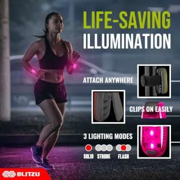 4 Pack LED Safety Light, Clip on Reflective Gear Lights for Walking at Night, Running, Jogging, High...