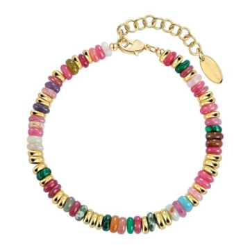 NVWAROCK Beaded Bracelet - Handmade Colorful Boho Bracelet with 14K Gold Plating