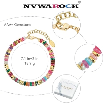 NVWAROCK Colorful Boho Beaded Bracelet - 14K Gold Plated