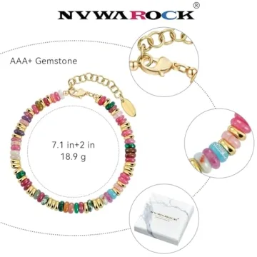 NVWAROCK Colorful Boho Beaded Bracelet - 14K Gold Plated