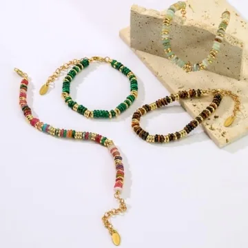 NVWAROCK Colorful Boho Beaded Bracelet - 14K Gold Plated