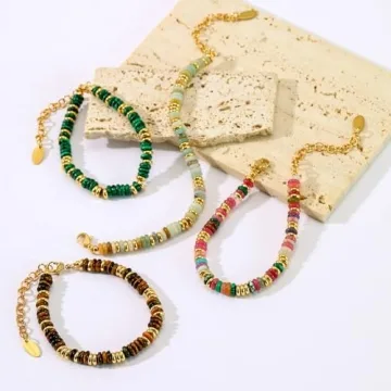 NVWAROCK Colorful Boho Beaded Bracelet - 14K Gold Plated