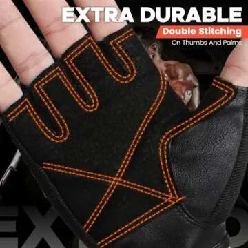 BEACE Weight Lifting Gym Gloves with Breathable Leather Palm for Workout Exercise Training Fitness and Bodybuilding for Men & Women