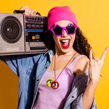 48 Pack Assorted Color Disco Ball Necklaces 70s Disco Party Necklaces 1.57 Inch Mirror Disco Ball Costume Necklaces For Birthday Parties, Festival Accessories Disco Party Favor Decoration