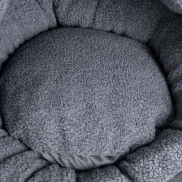 HOMBYS Self Warming Cat Bed Dog Bed with Blanket Attached for Small, Medium Dogs and Cats, Cozy Cuddler Luxury Puppy Pet Bed, Ultra Warm with Fluffy Pad and Non-slip Bottom(20"H (30"x30"), Dark Grey)