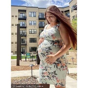 BBHoping Women's Maternity Sleeveless Dresses Maternity Tank Dress Mama Baby Shower Pregnancy Dress
