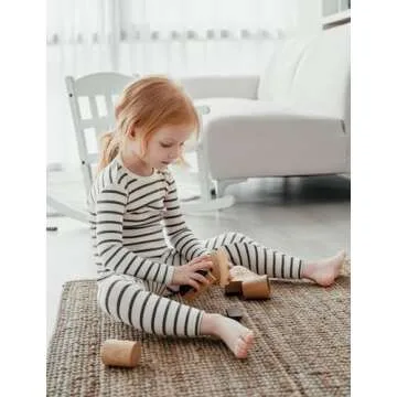 AVAUMA Baby Boys Girls Pajama Set 6M-7T Kids Cute Toddler Snug fit Pjs Cotton Sleepwear (Stripe_Brown XS)