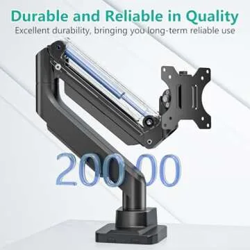 WALI Single Monitor Gas Spring Desk Mount, Heavy Duty Monitor Arm for Ultrawide Screen up to 35 inch, 33 lbs. Fully Adjustable, Mounting Holes 75 and 100 (GSM001XL), Black