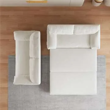 YESGIGA 70.1" Queen Pull Out Sofa Bed, 3-in-1 Convertible Sleeper Sofa with 2 Soft Pillows,Multi-Functional Velvet Loveseat Bed (Beige, 63.8")