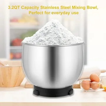 Portable 3.2Qt Stand Mixer with 6 Speeds & Accessories