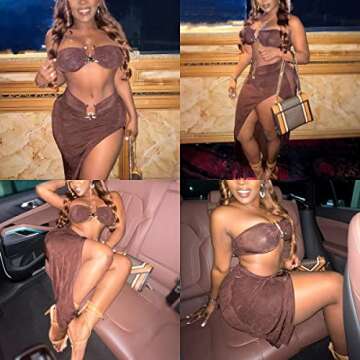 Suillty Women's 2 Piece Outfits for Party Clubwear