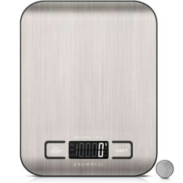 CROWNFUL Digital Kitchen Scale - 11lb Capacity