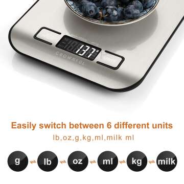 CROWNFUL Digital Kitchen Scale - 11lb Capacity