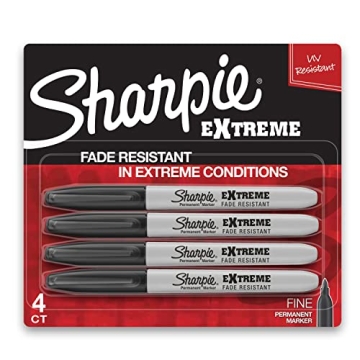 SHARPIE Extreme Permanent Markers - 4 Count - Fine Point, Black