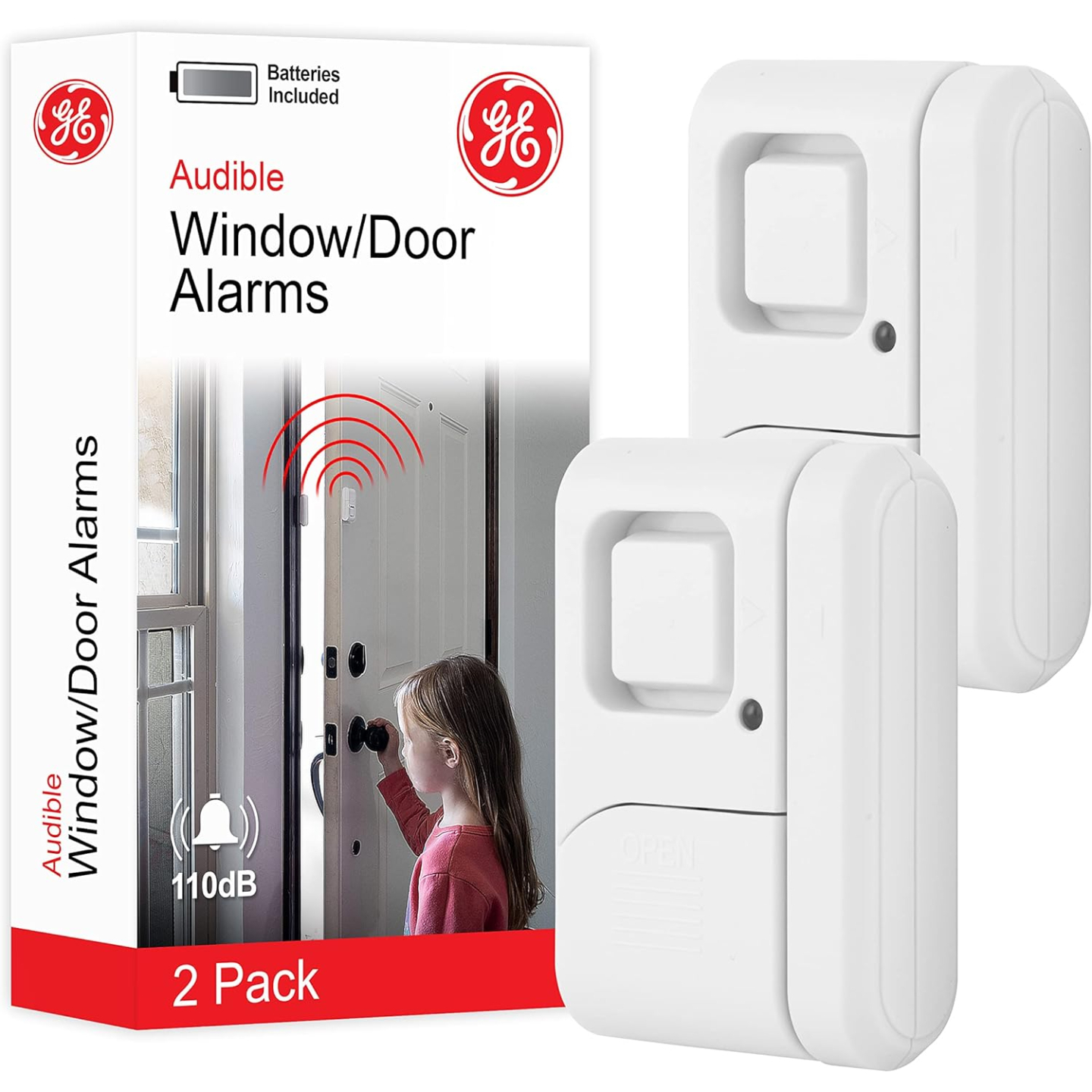 GE Home Security Window and Door Alarm - 2 Pack