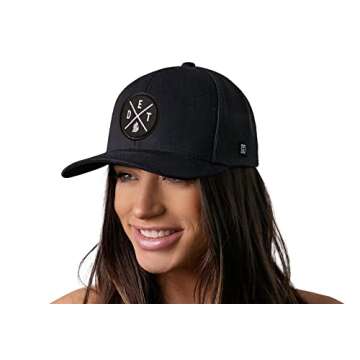 HAKA Detroit Hat – DET Trucker Hat for Men & Women, Adjustable Baseball Cap, Mesh Snapback, Outdoor Golf Hat - Black
