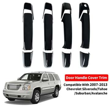 BENXUTO Glossy Black Door Handle Covers for Chevrolet and GMC