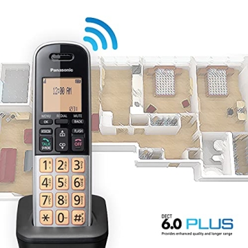 Panasonic Compact Cordless Phone - DECT 6.0 Technology