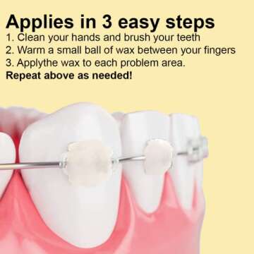 Braces Wax - 10 Pack for Dental Aligners, Unscented & Flavorless - Includes Reusable Travel Case - Food Grade