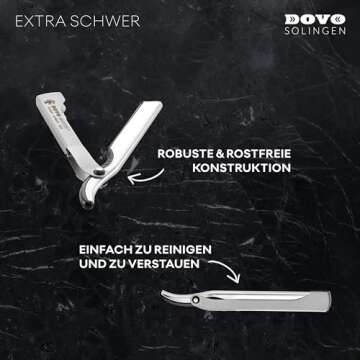 DOVO Silver Shavette Satin Finish Straight Razor Set