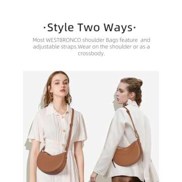 Crescent Shoulder Bag for Women - Premium Leather Design